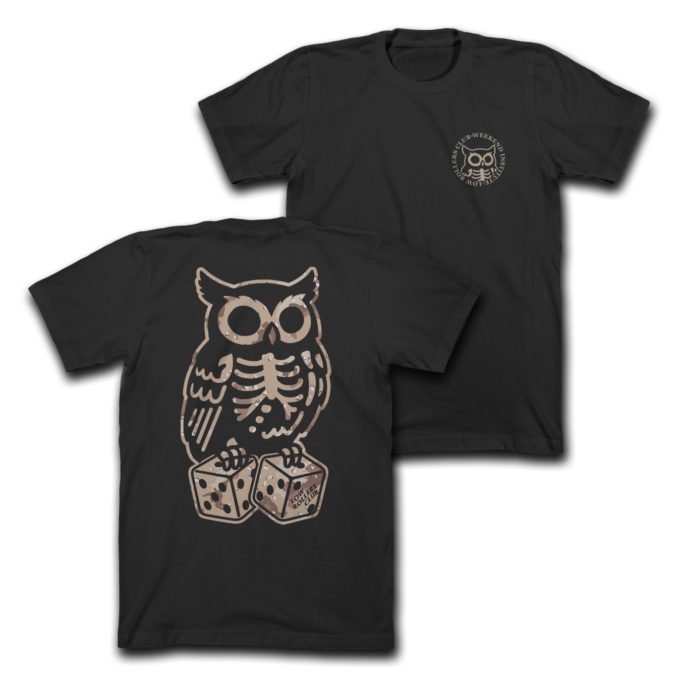 LRC X WEEKEND INSTITUTE - " CAMO COLLISION " - BLACK HEAVYWEIGHT TEE