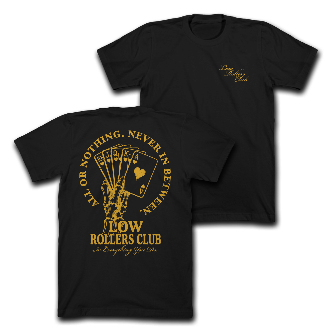 "NEVER IN BETWEEN " - BLACK HEAVYWEIGHT TEE