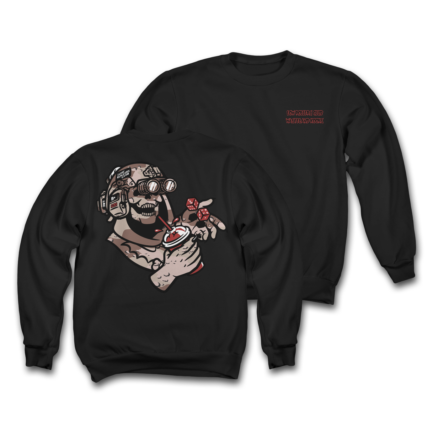 LRC X WLK - " CHOCOLATE CHIP MISFORTUNE "- BLACK CREWNECK