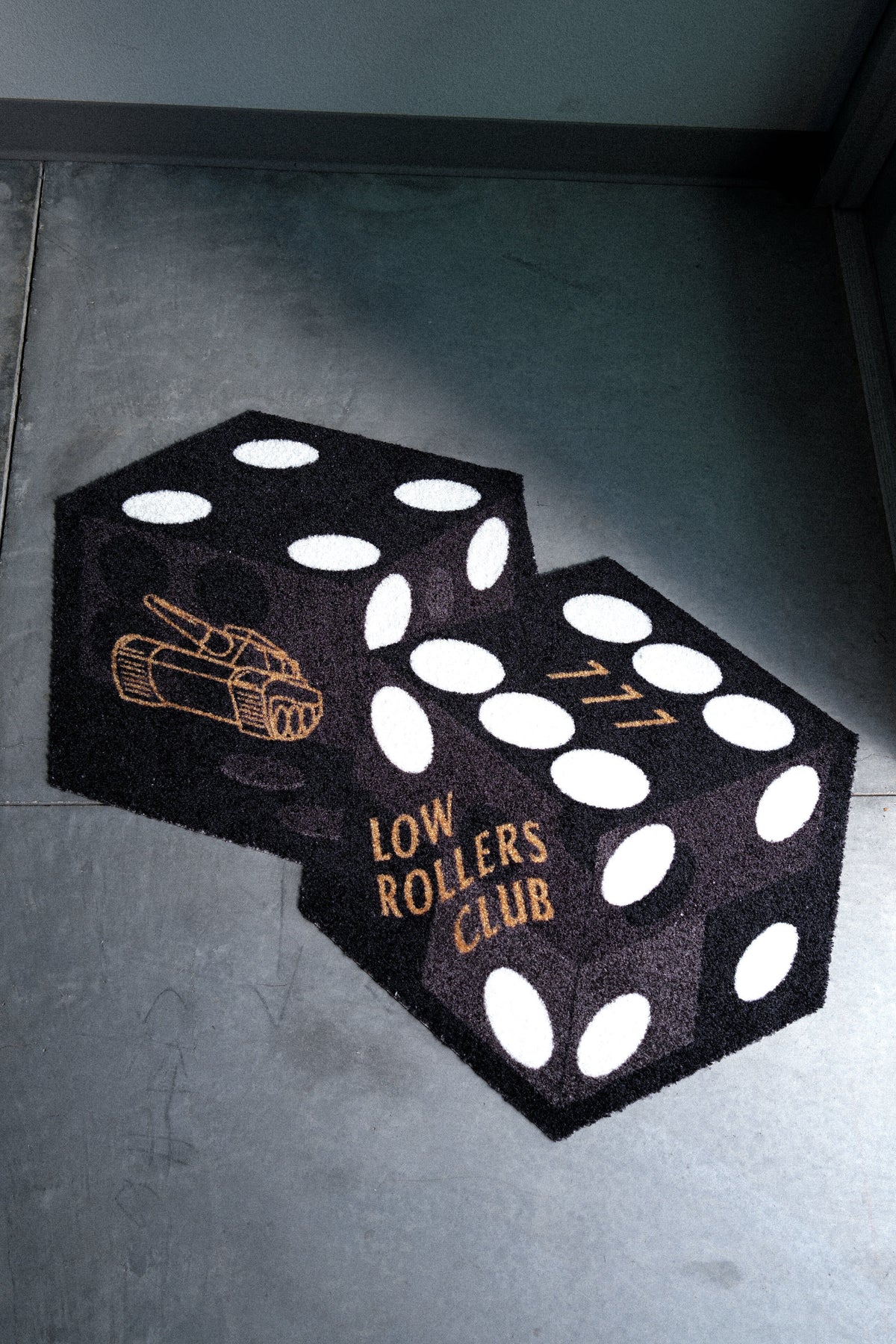 " HARDWAYS " - BLACK DICE RUG