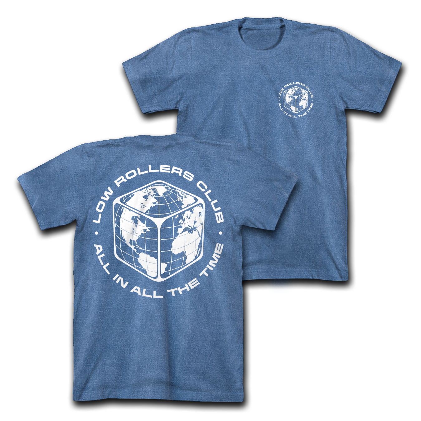 " GLOBAL ENTERPRISE " HEAVYWEIGHT TEE - INDIGO BLUE/WHITE