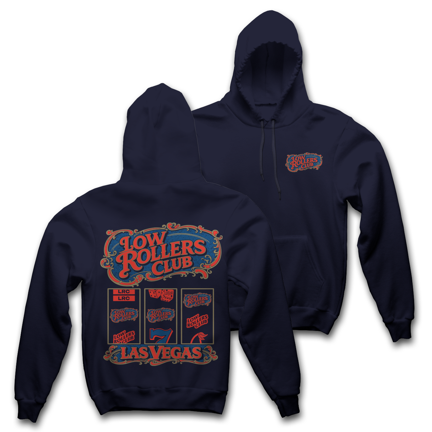 " PINBALL " - HEAVYWEIGHT HOODIE  - NAVY
