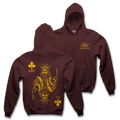 " LRC X FT " - KING HEAVYWEIGHT HOODIE - MAROON/VARSITY GOLD