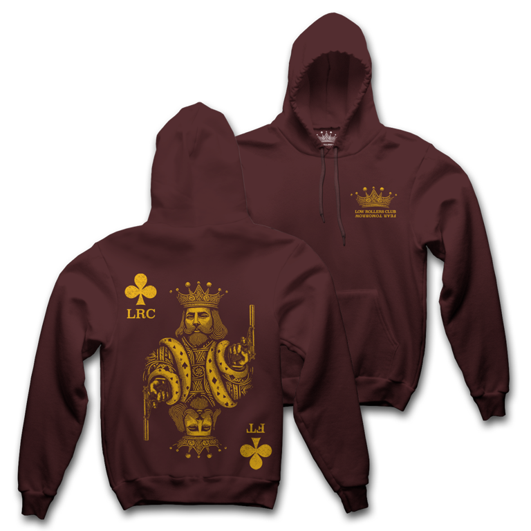 " LRC X FT " - KING HEAVYWEIGHT HOODIE - MAROON/VARSITY GOLD