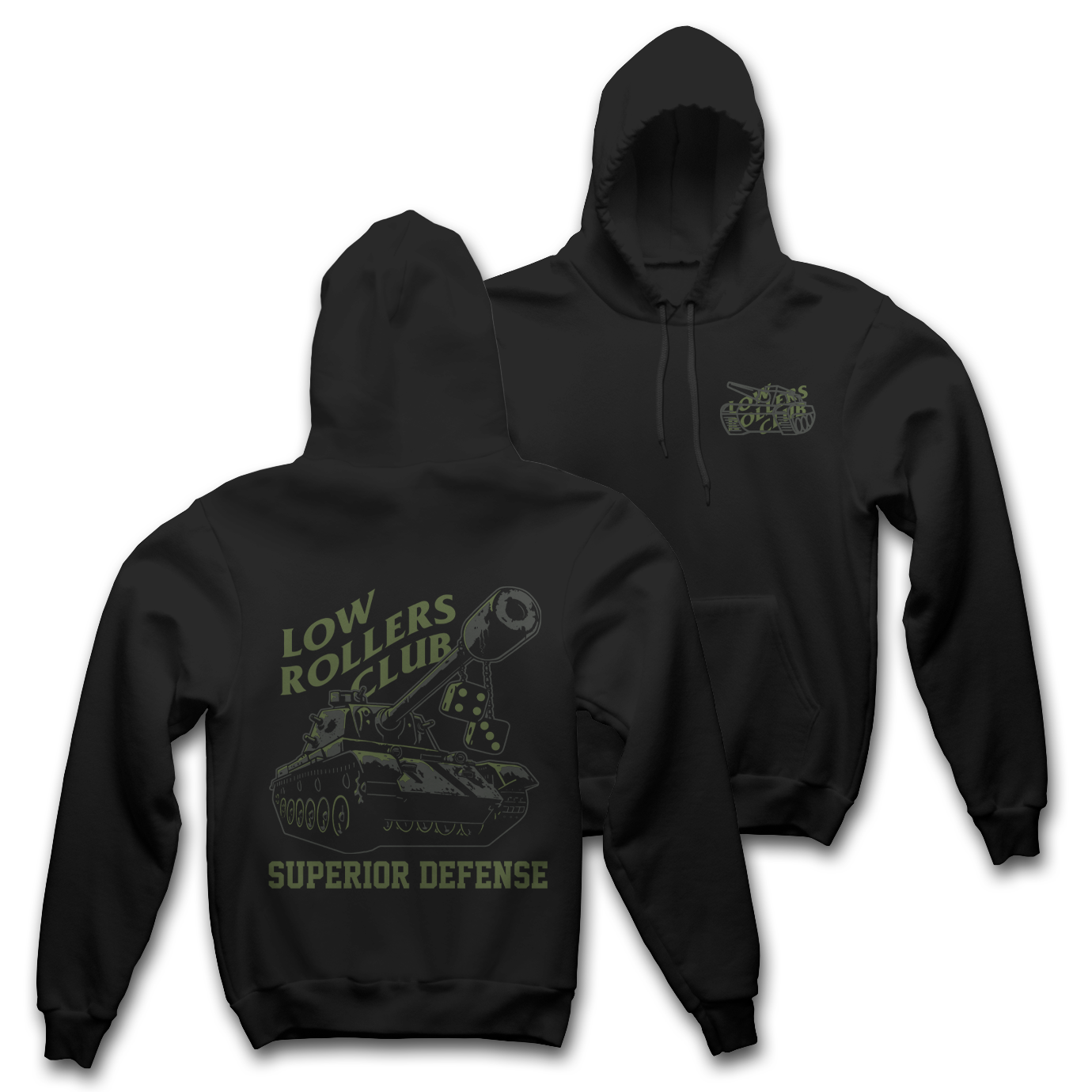 " LRC X SUPDEF " - DICE TANK V2 - BLACK HOODIE