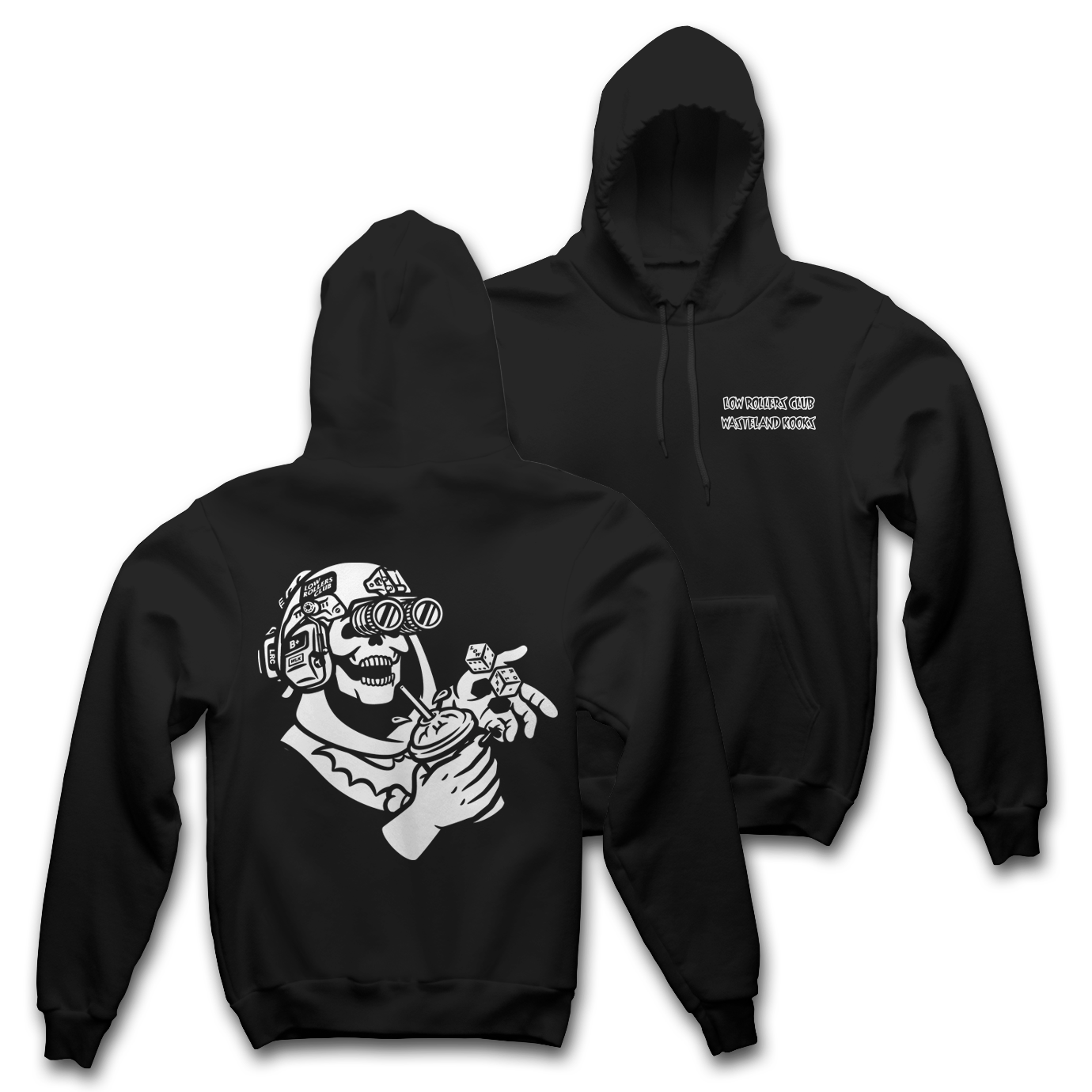 LRC x WLK - " MONOCHROME  " -  BLACK HEAVYWEIGHT HOODIE