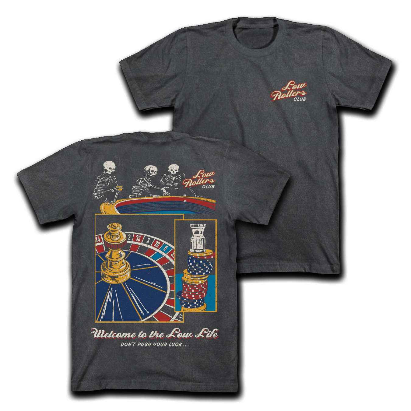 " LOW LIFE " - HEAVYWEIGHT TEE - CARBON