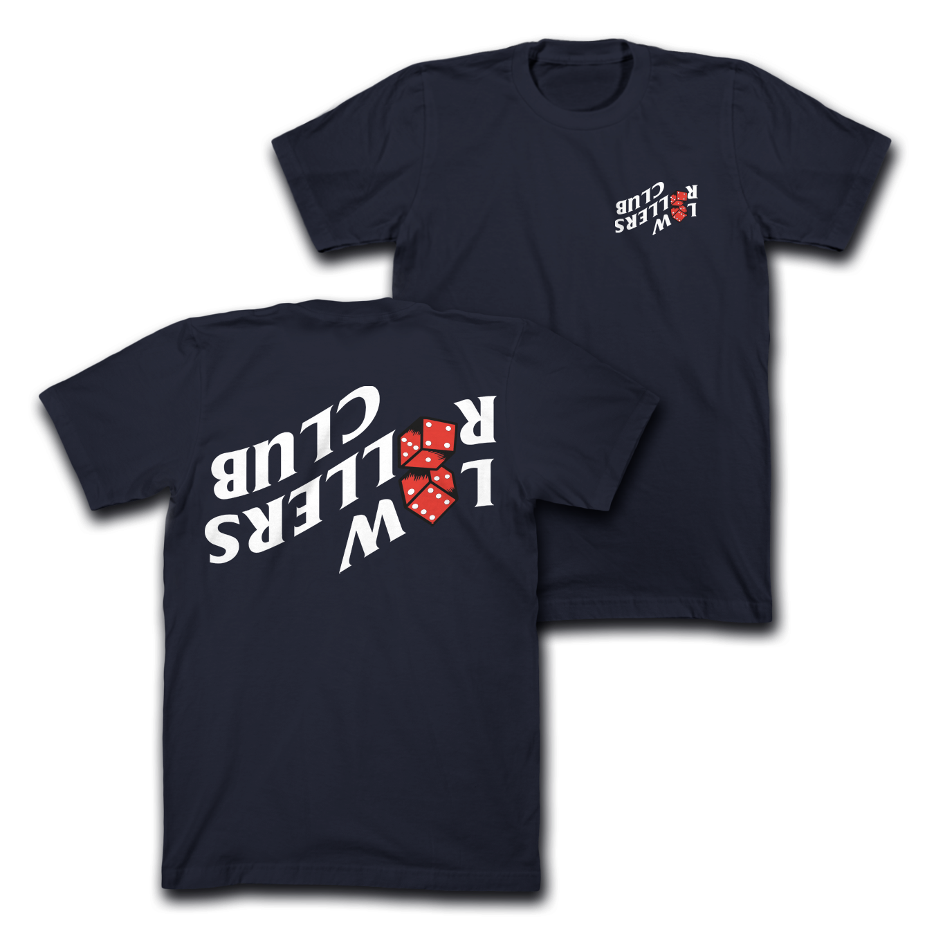 " FLIP IT SKETCHY DICE " - MIDWEIGHT TEE - MIDNIGHT BLUE