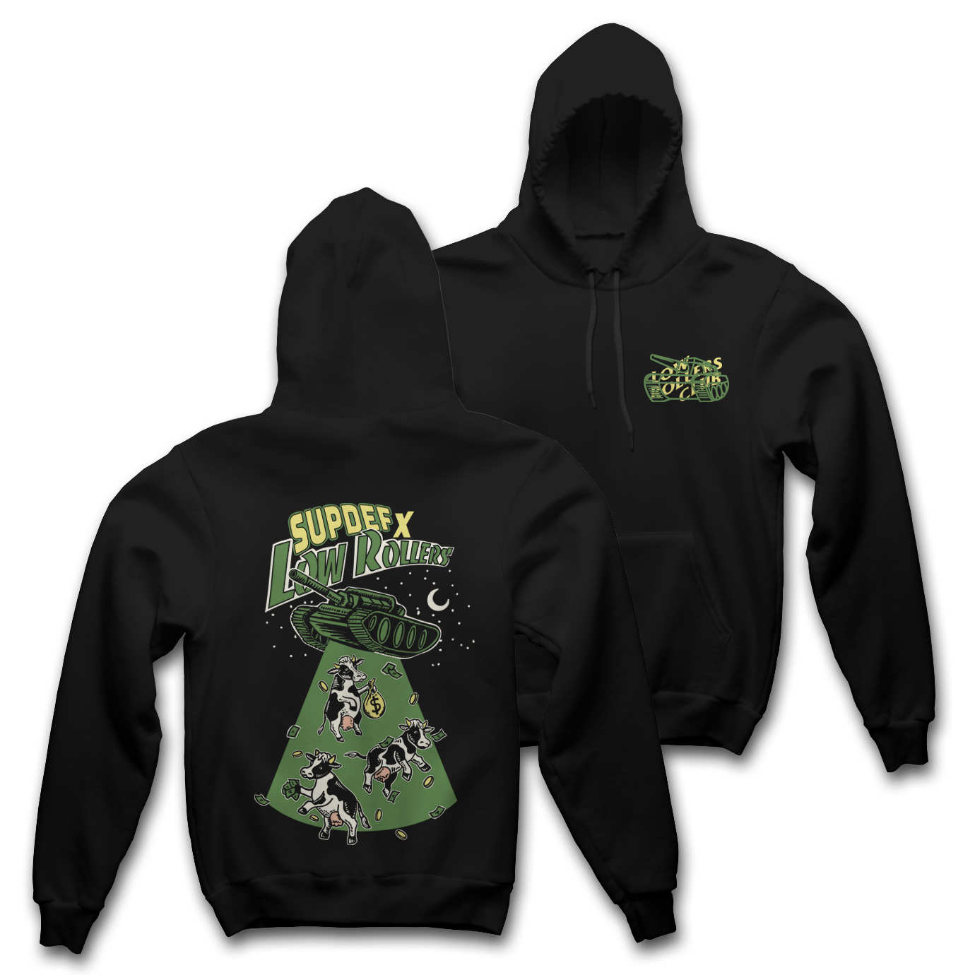 LRC X SUPDEF - " MOOLAH " - BLACK HOODIE