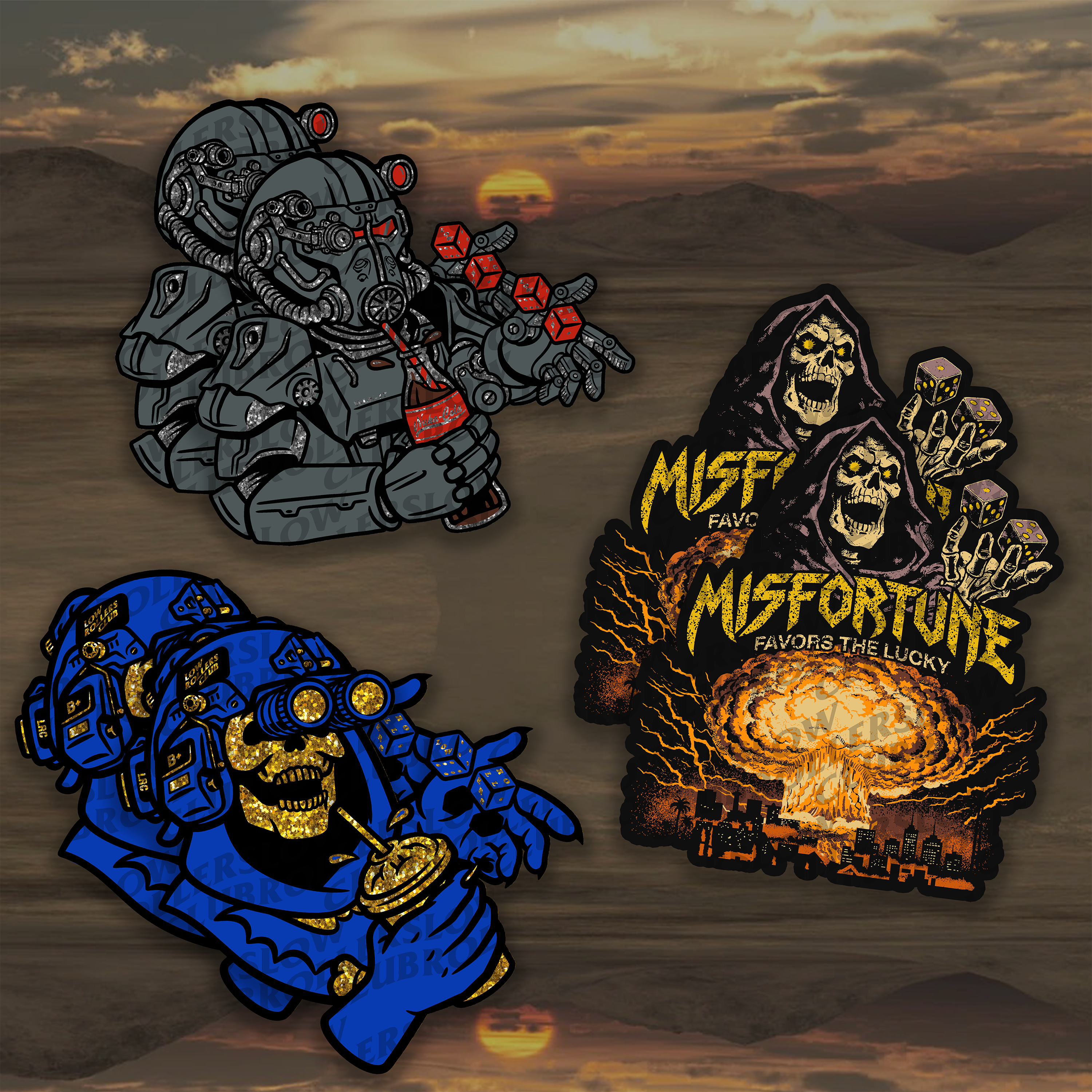 " UNLUCKY MISFORTUNES " - STICKER PACK (6PK)
