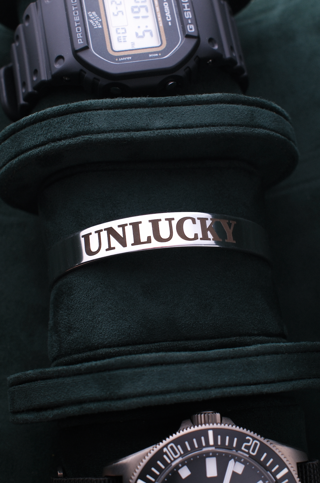 " UNLUCKY " - STAINLESS CUFF