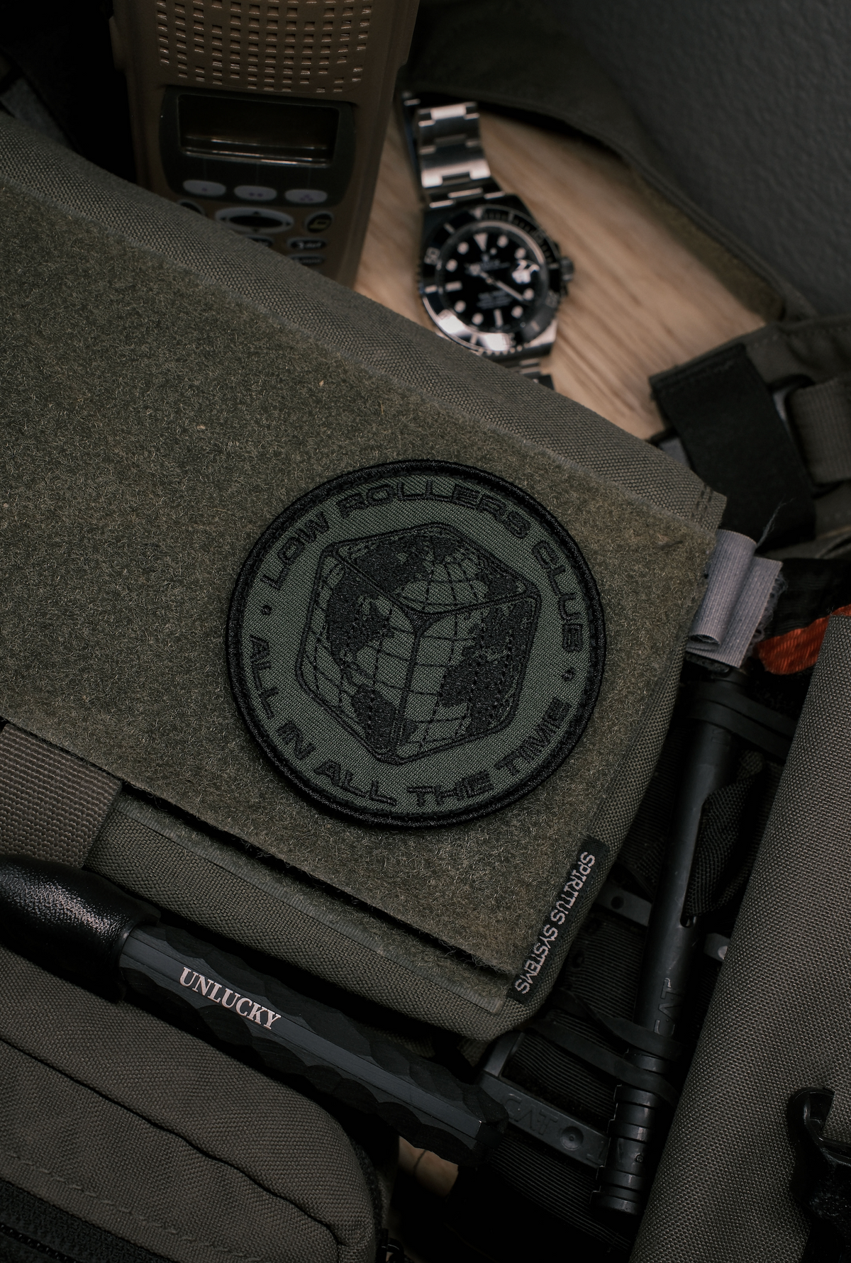 " GLOBAL ENTERPRISE " - EMBROIDERED PATCH - OLIVE GREEN/BLACK