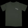 " SCRIPT " - ARMY/WHITE EMBROIDERED HEAVYWEIGHT TEE