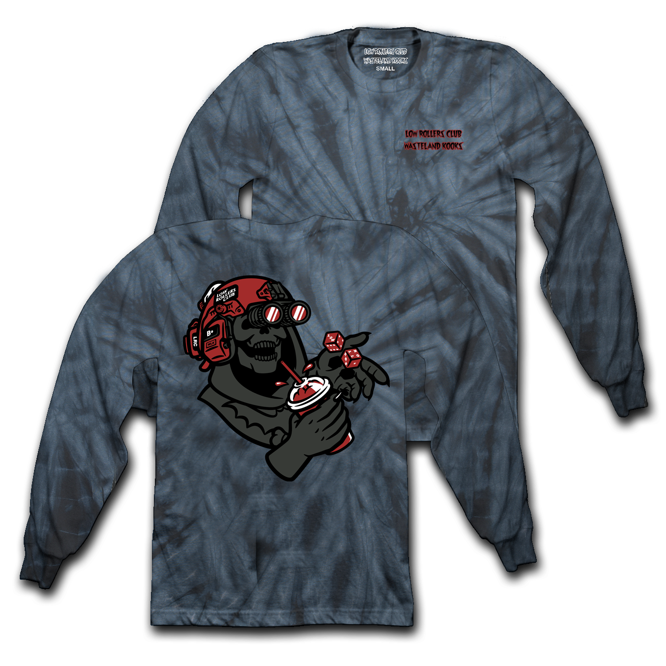 LRC x WLK - " UNLUCKY MISFORTUNE  " -  SPIDER NAVY TIE DYE LONG SLEEVE