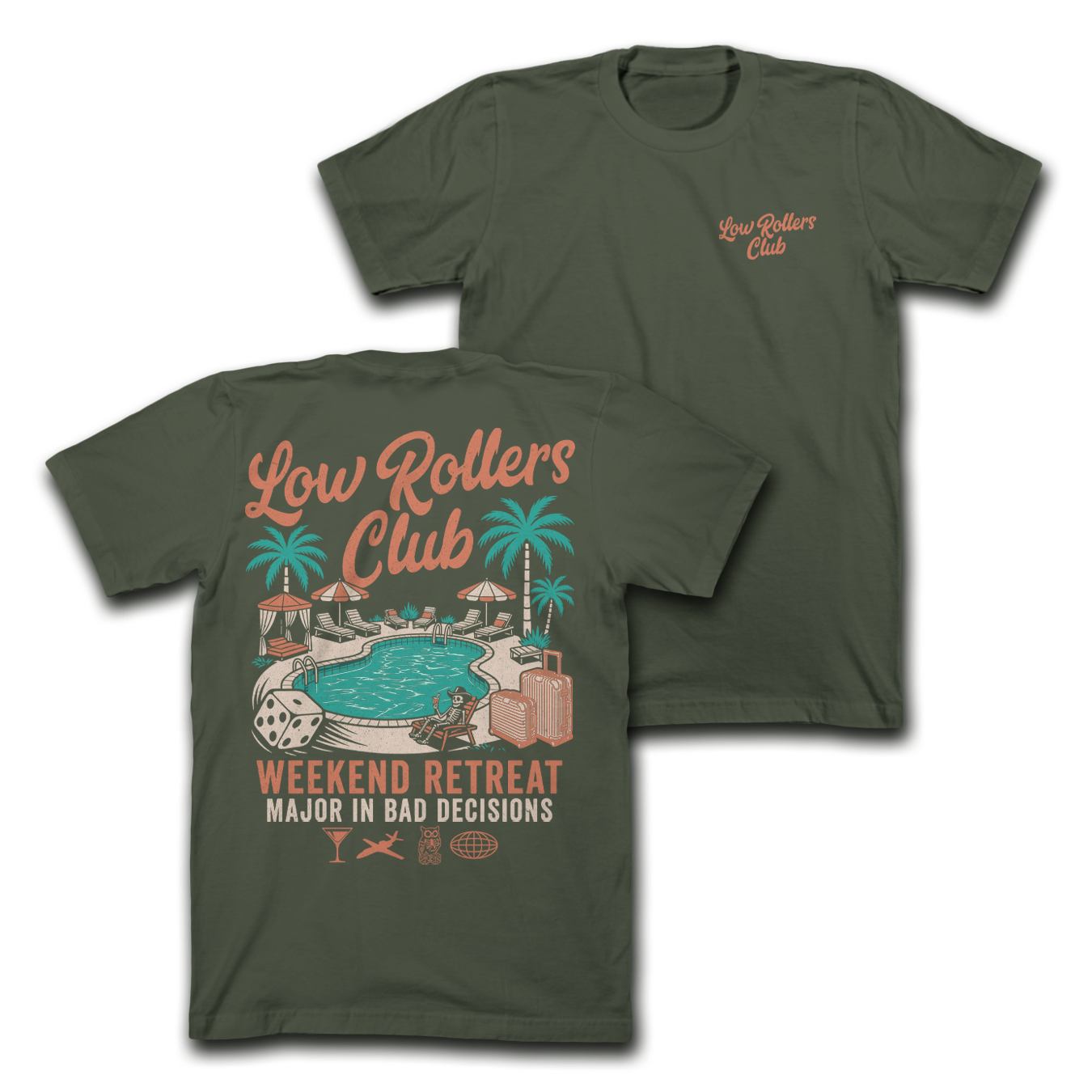 LRC X WEEKEND INSTITUTE - " WEEKEND RETREAT " - ARMY HEAVYWEIGHT TEE