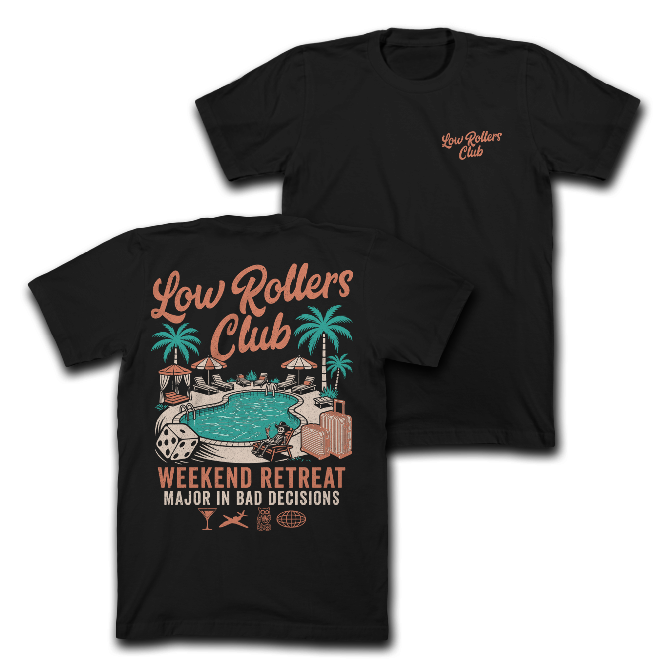 LRC X WEEKEND INSTITUTE - " WEEKEND RETREAT " - BLACK HEAVYWEIGHT TEE