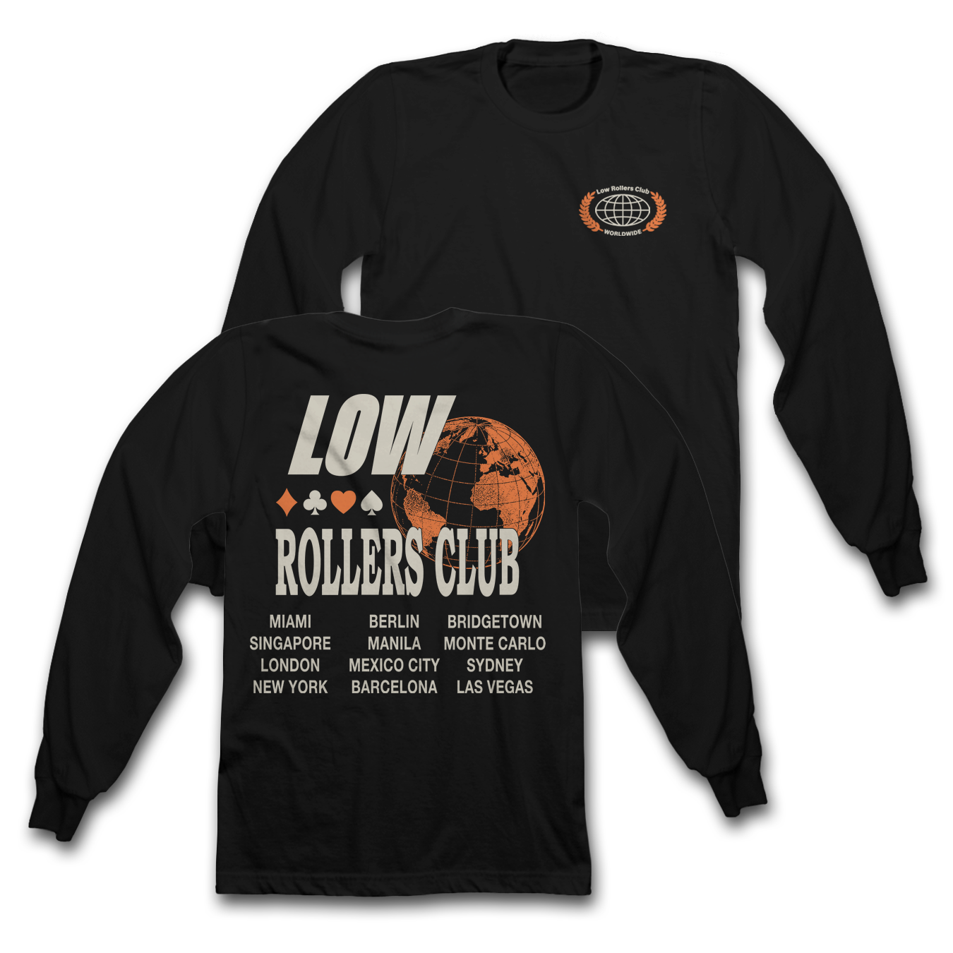 " GLOBAL TOUR " - BLACK HEAVYWEIGHT LONG SLEEVE