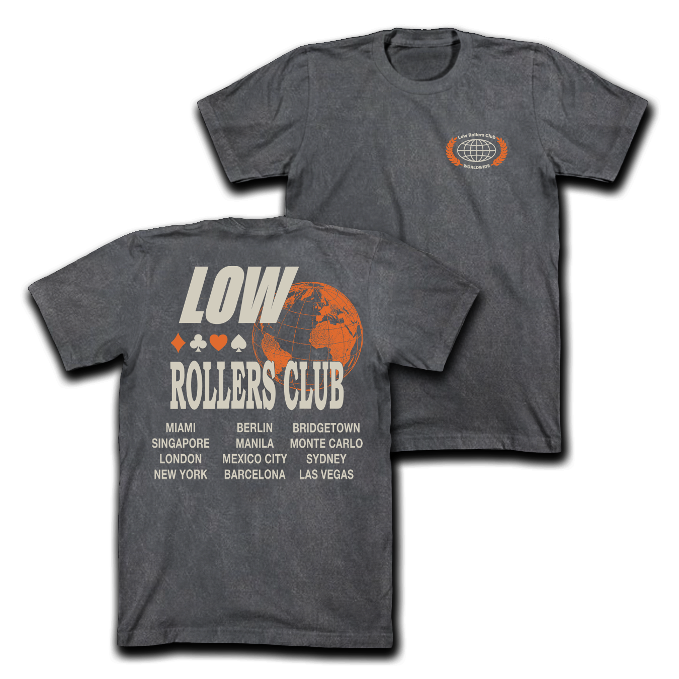 " GLOBAL TOUR ” - CARBON BLACK HEAVYWEIGHT TEE