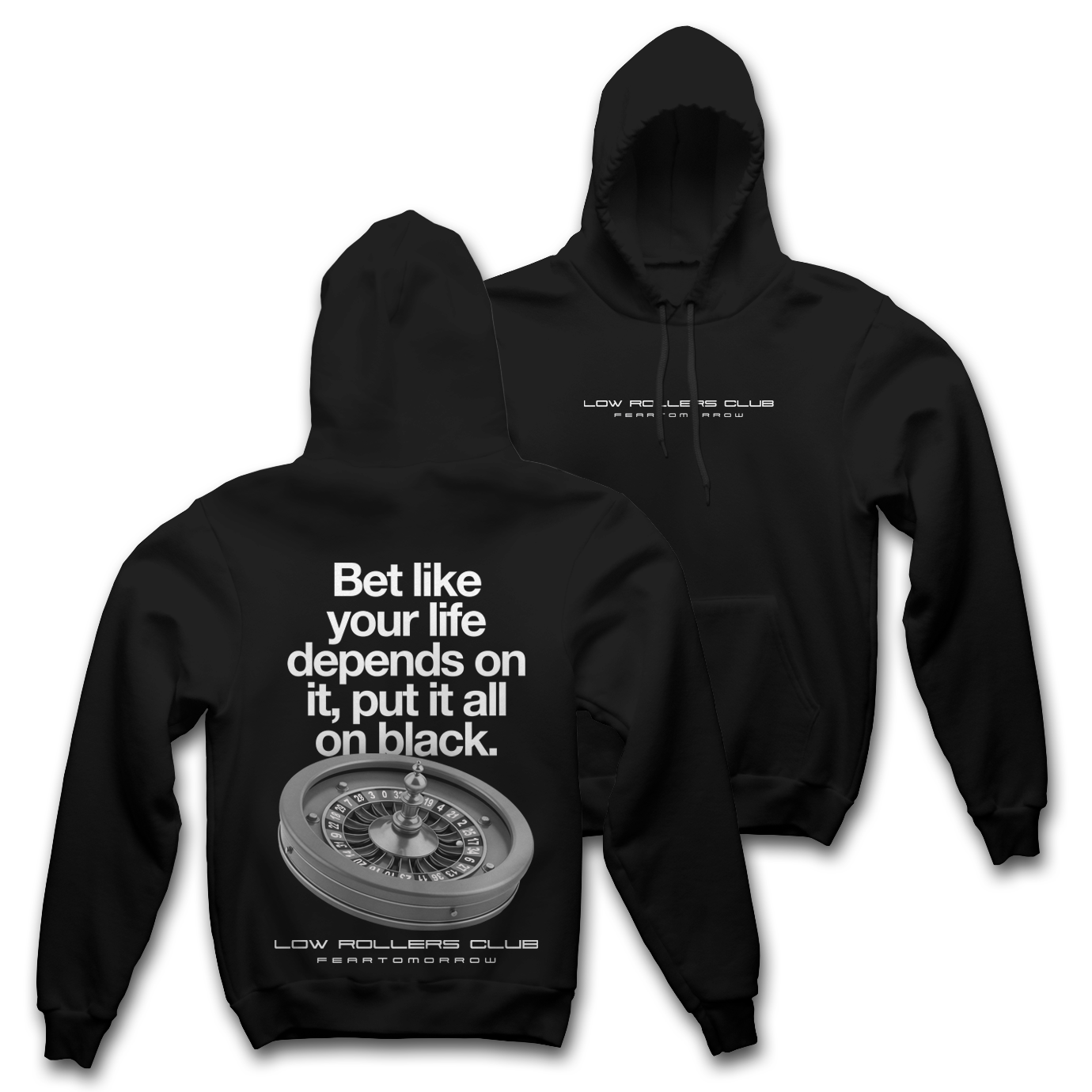 " LRC X FT " - ROULETTE - BLACK HEAVYWEIGHT HOODIE